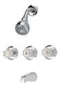 Boston Harbor GU-F3010506CP Tub/Shower, Fixed-Mount Showerhead, 1.75 gpm Showerhead, 1-Spray Setting, 3-Handle
