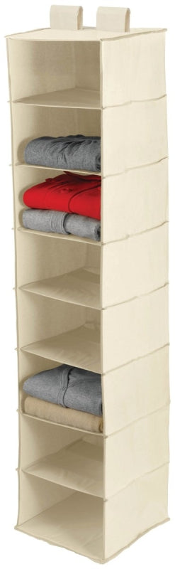 Honey-Can-Do SFT-01253 Closet Organizer, 12 in W, 54 in H, 8-Shelf, Canvas, Beige, Pack of 6