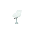 Springfield Admiral Fixed Height Chair Package, White (Includes Seat With Low Profile Armrest, No Cushions, Pedestal With Floor Base, Mounting Plate and Locking Swivel)