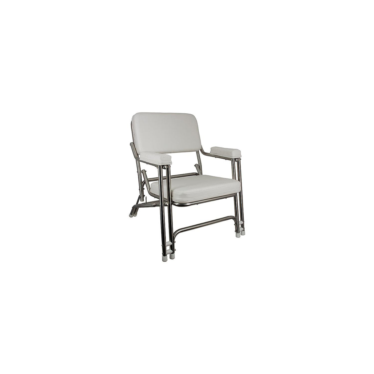 Springfield 1080021SS Deck Folding Chair, White With Stainless Steel Tubing