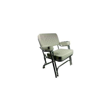 Springfield 1080125CR Premium Deck Chair, White