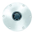Springfield Plug-In 9″ Round Aluminum 2-3/8″ Hi-Lo Base, Satin Finish