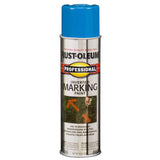 Rust-Oleum Professional Caution Blue Inverted Marking Paint 15 oz, Pack of 6