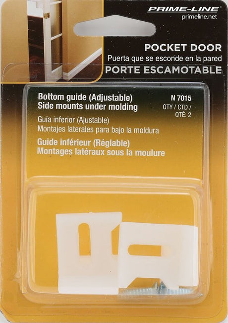 Prime-Line N 7015 Pocket Door Guide, Plastic, Jamb, Side Mounting