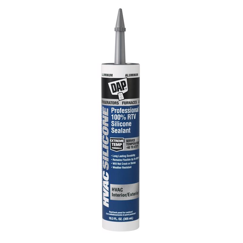 DAP HVAC Silicone Aluminum 100% RTV Silicone HVAC Sealant 10.3 oz, Pack of 12