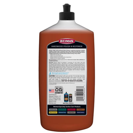 Weiman High Traffic High Gloss Hardwood Floor Polish & Restorer Liquid 32 oz, Pack of 6