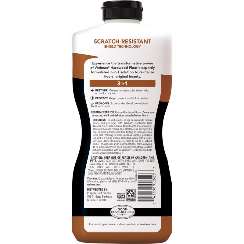 Weiman High Traffic High Gloss Hardwood Floor Polish & Restorer Liquid 32 oz, Pack of 6