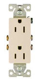 Eaton Wiring Devices 1107LA Duplex Receptacle, PVC, Light Almond, 2-Pole, 15 A, 125 V, Back, Side Wiring, NEMA: 5-15R