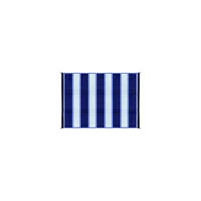 Open Air Stripe Awning Leisure Mat, 6' x 9' Blue