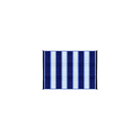Open Air Stripe Awning Leisure Mat, 6' x 9' Blue