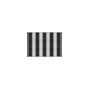 Open Air Stripe Awning Leisure Mat, 6' x 9' Charcoal