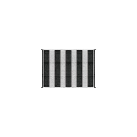 Open Air Stripe Awning Leisure Mat, 6' x 9' Charcoal