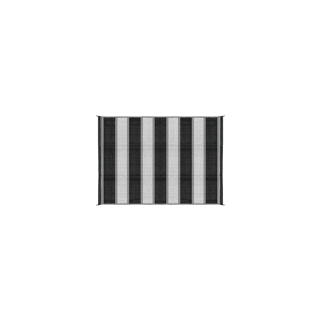 Open Air Stripe Awning Leisure Mat, 6' x 9' Charcoal