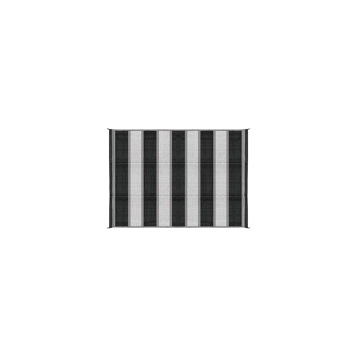 Open Air Stripe Awning Leisure Mat, 6' x 9' Charcoal