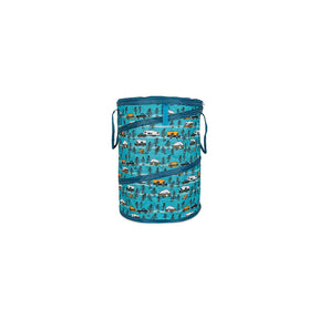 Camco 42987 Pop-Up Utility Container, Teal/ Sketched RVs, 30 Gal.