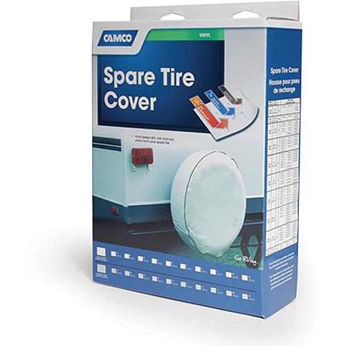 Camco 45345 Vinyl Spare Tire Cover, 28" Diameter, Arctic White