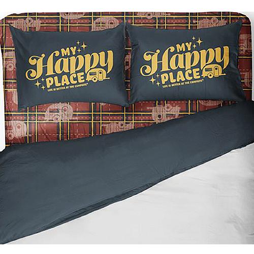 Camco 53118 Bed Sheets, King, Red Plaid/Navy