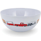 Camco 53222 Melamine Dishware, Multi-color RV & Truck Pattern, 6" Bowl