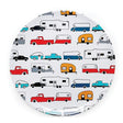 Camco 53224 Melamine Dishware, Multi-color RV & Truck Pattern, 9-3/4" Dinner Plate