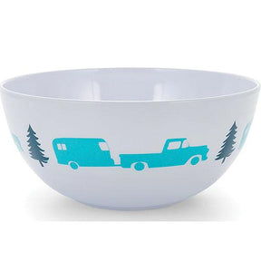 Camco 53225 Melamine Dishware, Blue Tree & Truck Pattern, 6" Bowl