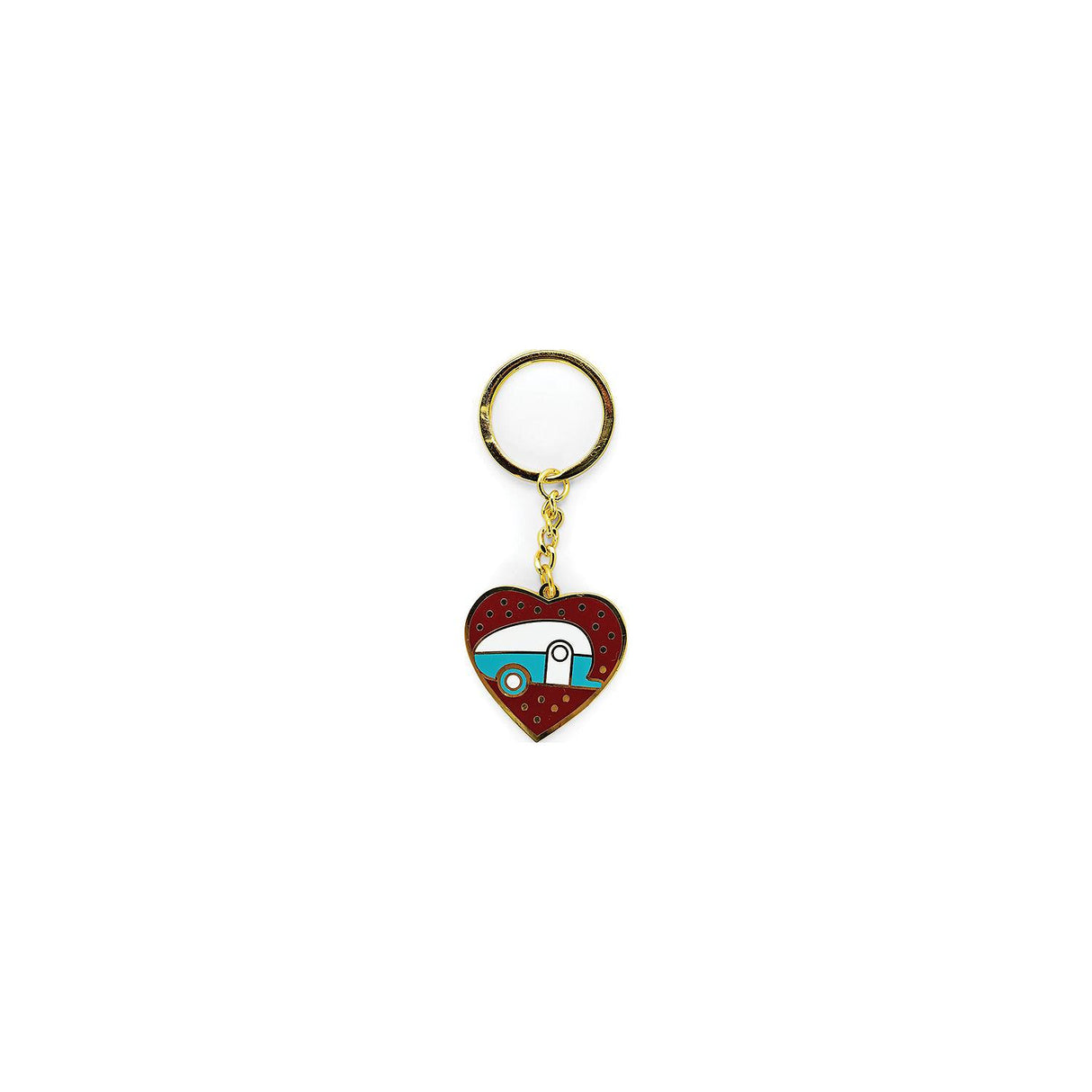Camco 53287 Enamel Keychain, RV Themed, Teardrop Red Heart