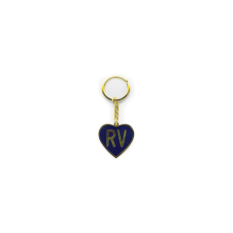 Camco 53288 Enamel Keychain, RV Themed, Navy "RV" heart