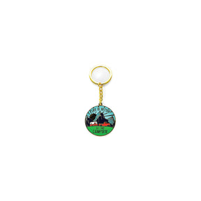 Camco 53289 Enamel Keychain, RV Themed, Camper Sunrise Round