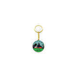 Camco 53289 Enamel Keychain, RV Themed, Camper Sunrise Round