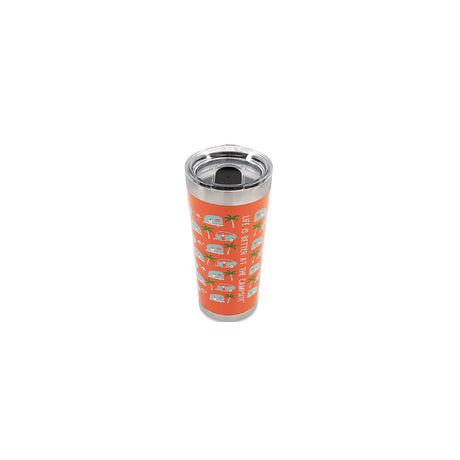Camco 53322 Palm Trees / RVs Tumbler, 20 oz., Orange