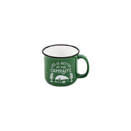 Camco 53355 Ceramic Mug, 14 oz., Speckled Green