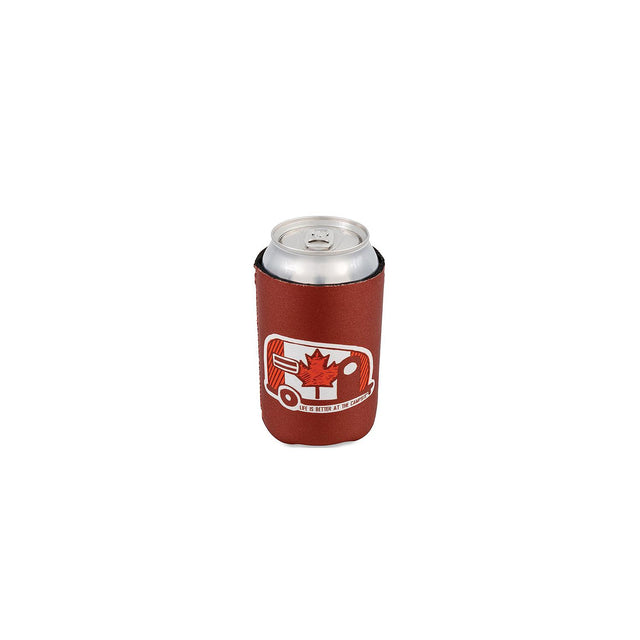 Camco 53373 Life Is Better At The Campsite Can Holder, Burgundy, Canada Flag/Camper