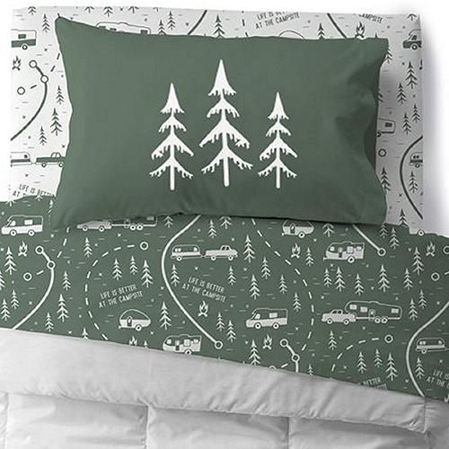 Camco 53477 Bed Sheets, Bunk, Green Map