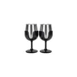 Camco 53485 Wine Tumblers, 8 oz., Black, 1 pr.