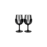 Camco 53485 Wine Tumblers, 8 oz., Black, 1 pr.
