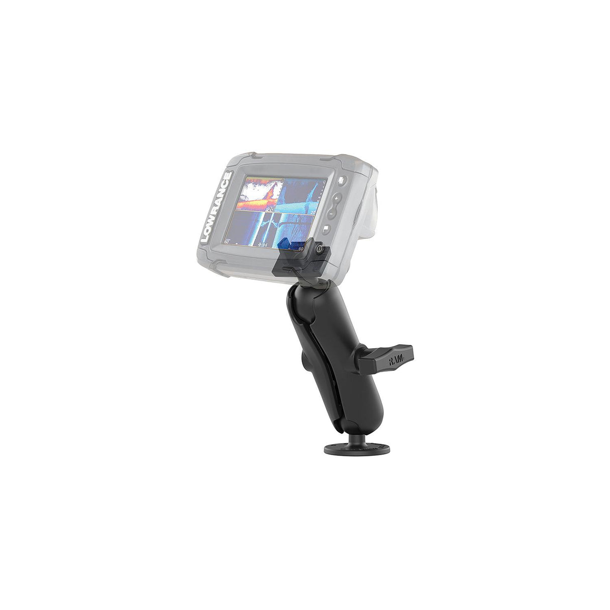 RAM RAM101LO11 1.5″ Double Ball Mount for Select Lowrance Elite-5, Elite 7 Ti/Ti, Hook & Mark-5 Fishfinders