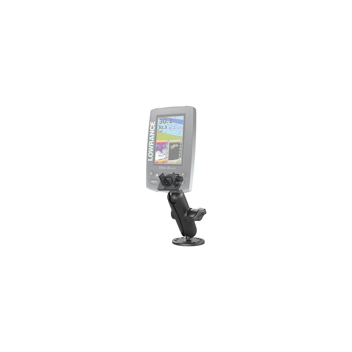 RAM RAMB101LO11 1″ Double Ball Mount for Lowrance Elite-4, Hook-4 & Mark-4 Fishfinders