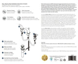 Boston Harbor TQ-FW6B0000RW Lavatory Faucet, 1.2 gpm, 2-Faucet Handle, 3-Faucet Hole, Brass/Plastic/Zinc, Lever Handle