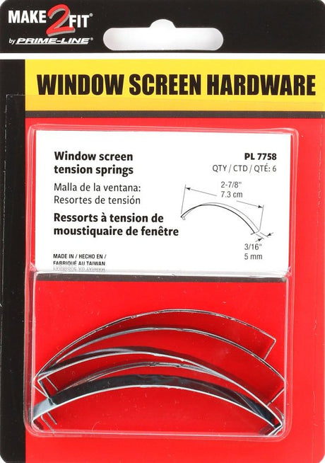 Make-2-Fit PL7758 Tension Spring, 3-1/8 in L, Steel, Zinc