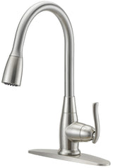 Boston Harbor FP4A0000NP Faucet Pull-Down Kitchen Faucet, 1.8 gpm, 1-Faucet Handle, 1, 3-Faucet Hole, Stainless Steel