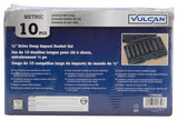 Vulcan MTI10-M Socket Set, Chrome Molybdenum Steel, Tempered Phosphate