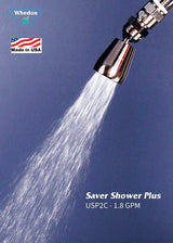 Whedon Ultra Saver Series USP2C/USP29C Showerhead with Trickle Valve, 1.9 gpm, 1/2 in Connection, Female, Brass