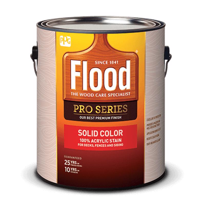 Flood Pro Series Solid Satin Navajo Red Water-Based Acrylic Wood Stain 1 gal, Pack of 4