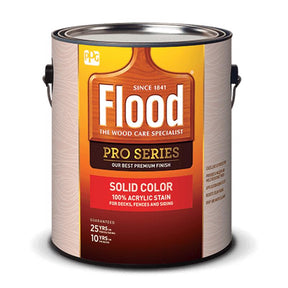 Flood Pro Series Solid Satin Navajo Red Water-Based Acrylic Wood Stain 1 gal, Pack of 4