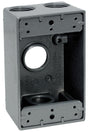 Teddico/Bwf 1504-1 Outlet Box, 97.3 cu-in, 4-1/2 in, 1-Gang, 4-Knockout, Metal, Gray, Powder-Coated