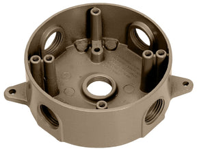 Teddico/Bwf 3505AB-1 Outlet Box, 117.3 cu-in, 5-1/2 in, 5-Knockout, Metal, Bronze, Powder-Coated