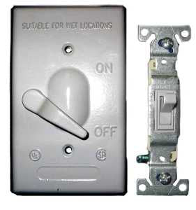 BWF 613-1 Switch Cover, Toggle, 4-9/16 in L, 2-13/16 in W, 1-Gang, Metal, Gray, Powder-Coated, 6/CD