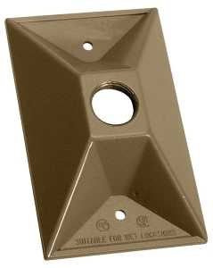 BWF 811AB-1 Cover, Lampholder, 4-1/2 in L, 2-7/8 in W, Rectangular, 1-Gang, Metal, 12/CD, Bronze
