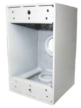 Teddico/Bwf B-5WV Outlet Box, 18.3 cu-in, 3-1/2 in, 1-Gang, 3-Knockout, Metal, White, Powder-Coated