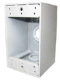Teddico/Bwf B-5WV Outlet Box, 18.3 cu-in, 3-1/2 in, 1-Gang, 3-Knockout, Metal, White, Powder-Coated