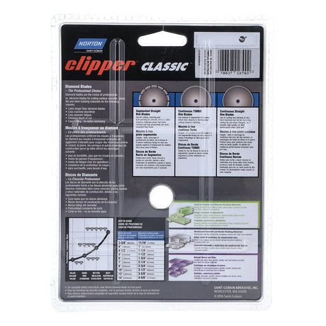 Norton Clipper Classic 07660702790 General-Purpose Dry Turbo Rim Portable Blade, 4-1/2 in W, Diamond